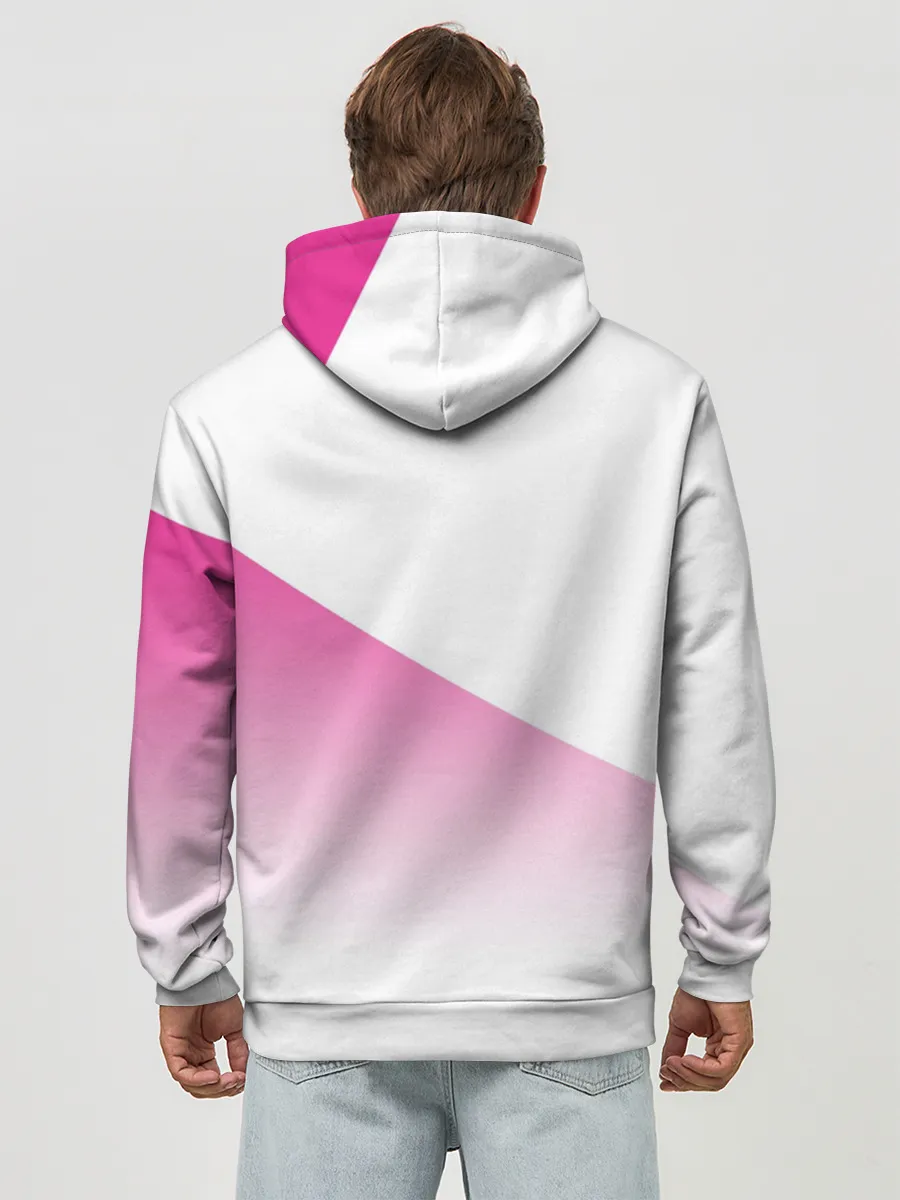 Худи мужской база хлопок / Лого джоджо розовый треугольник