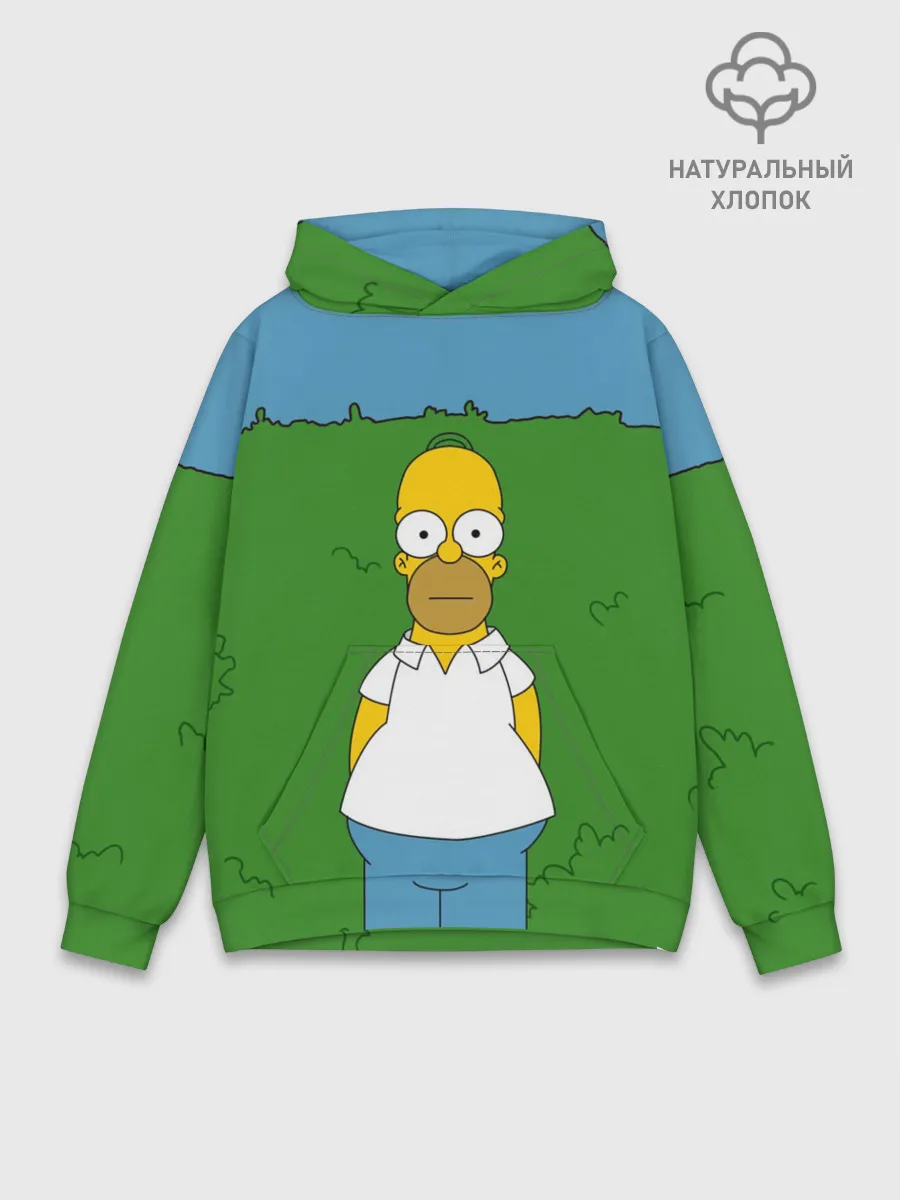 Худи мужской база хлопок / Гомер Симпсон в кустах