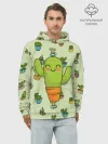 Худи мужской база хлопок / Веселый кактус