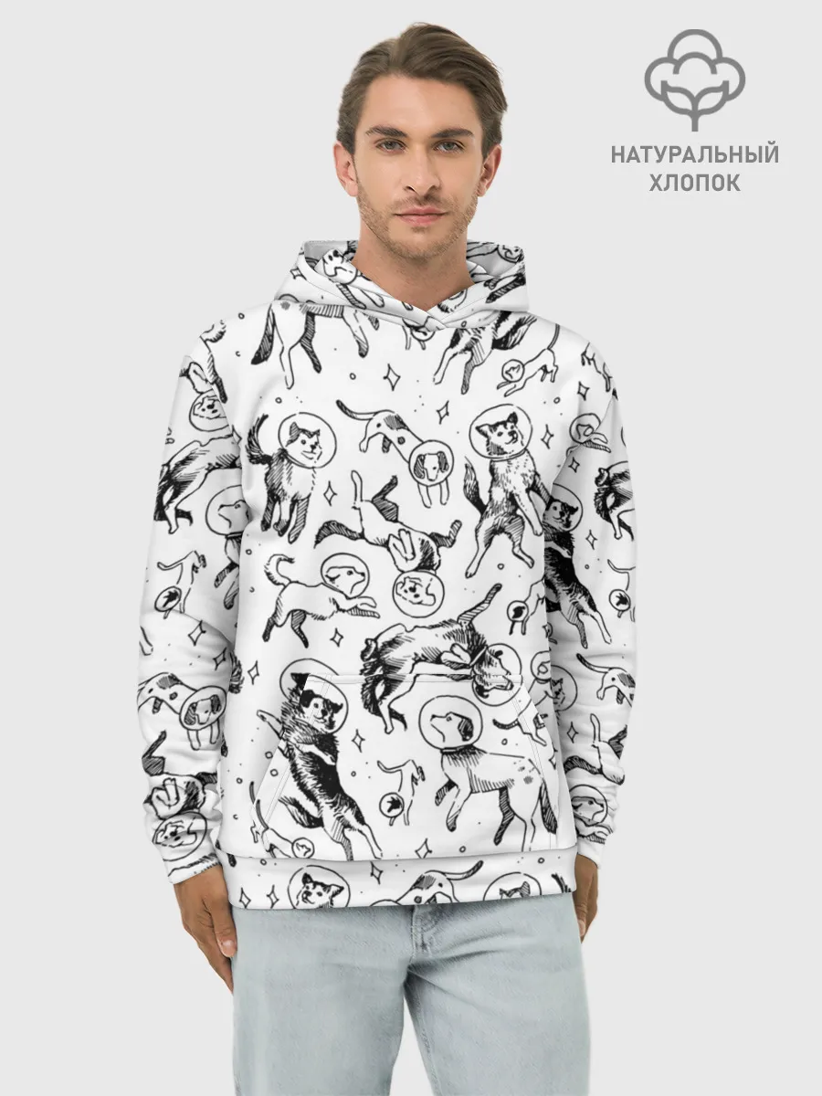 Худи мужской база хлопок / Super Space Dogs