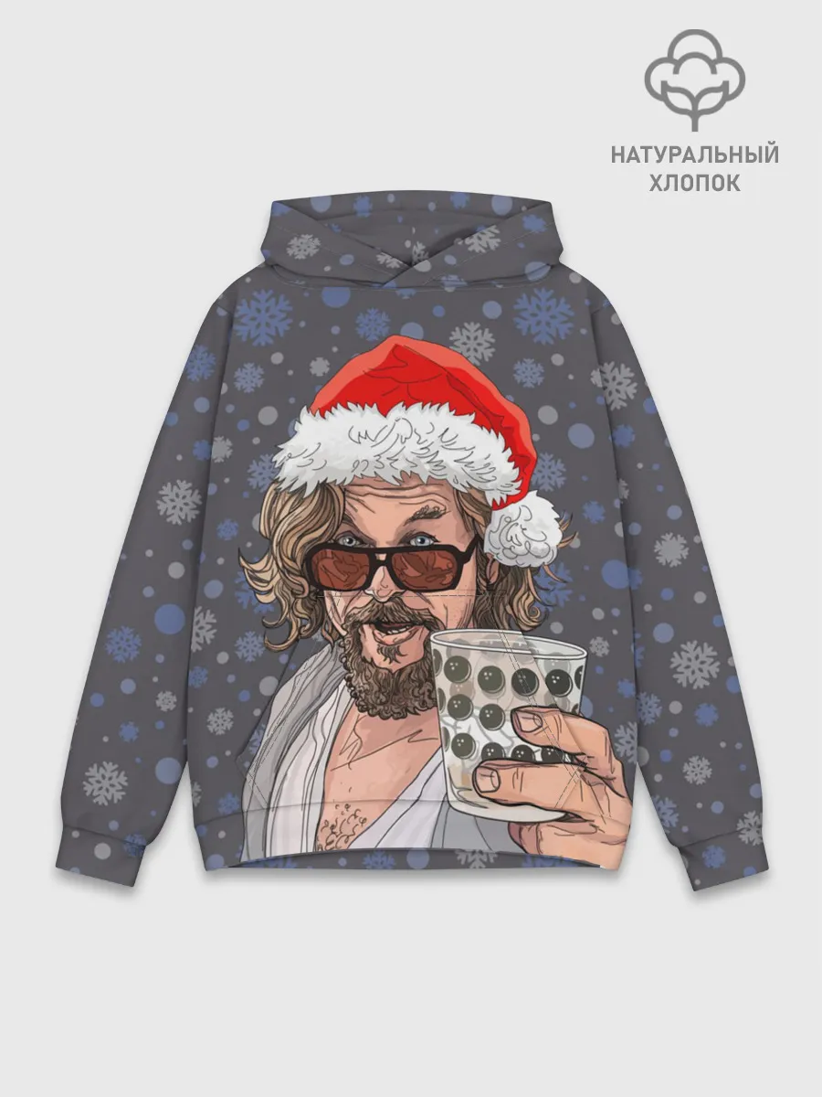 Худи мужской база хлопок / Лебовски Санта