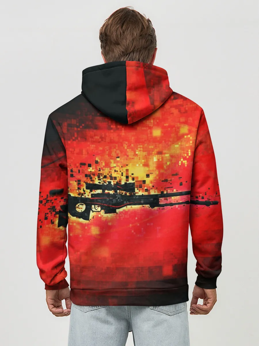 Худи мужской база хлопок / cs go:AWP:Red Line