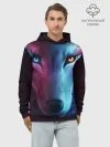 Худи мужской база хлопок / NEON WOLF | НЕОНОВЫЙ ВОЛК