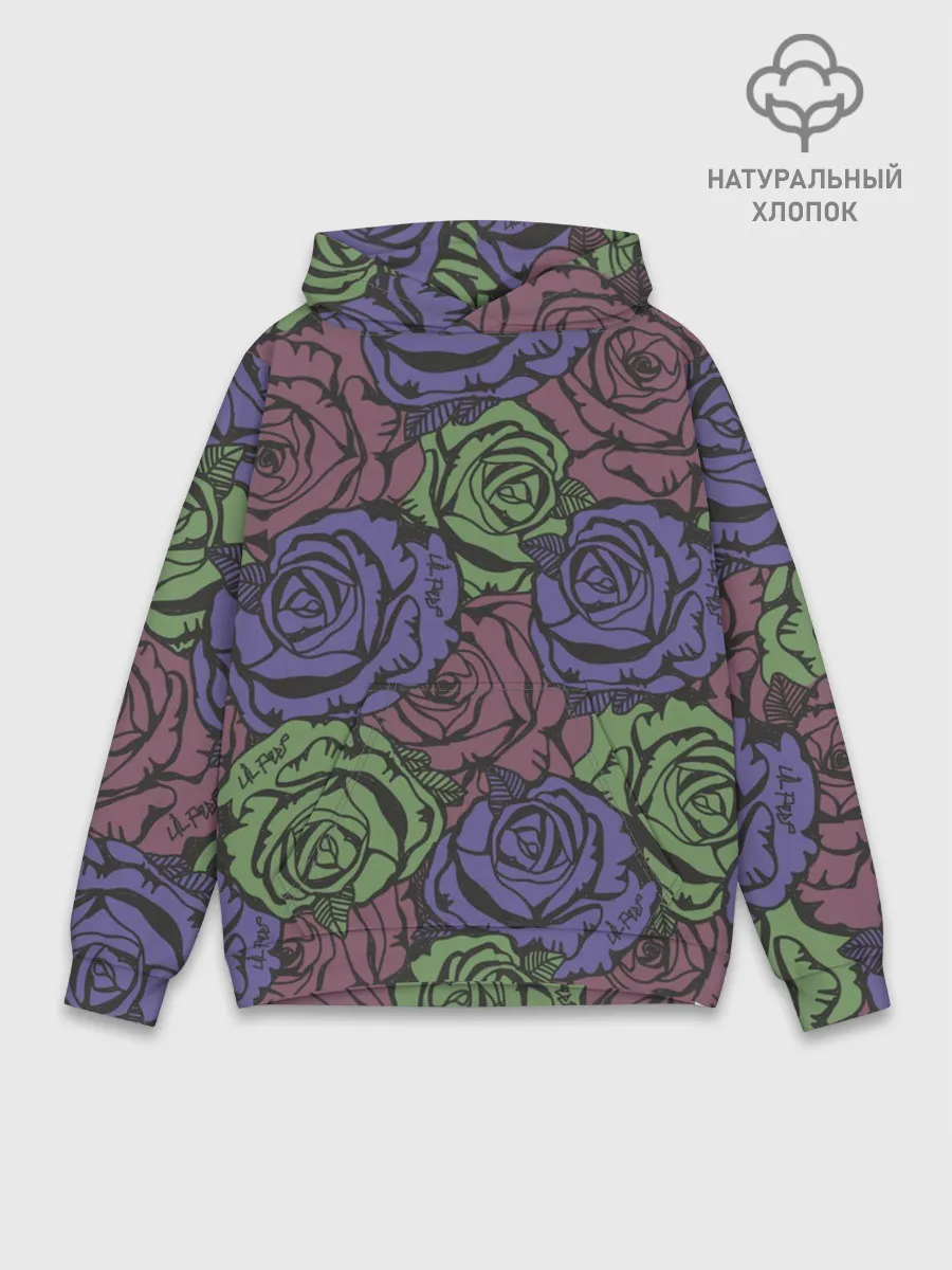 Худи мужской база хлопок / Розы Лил Пипа
