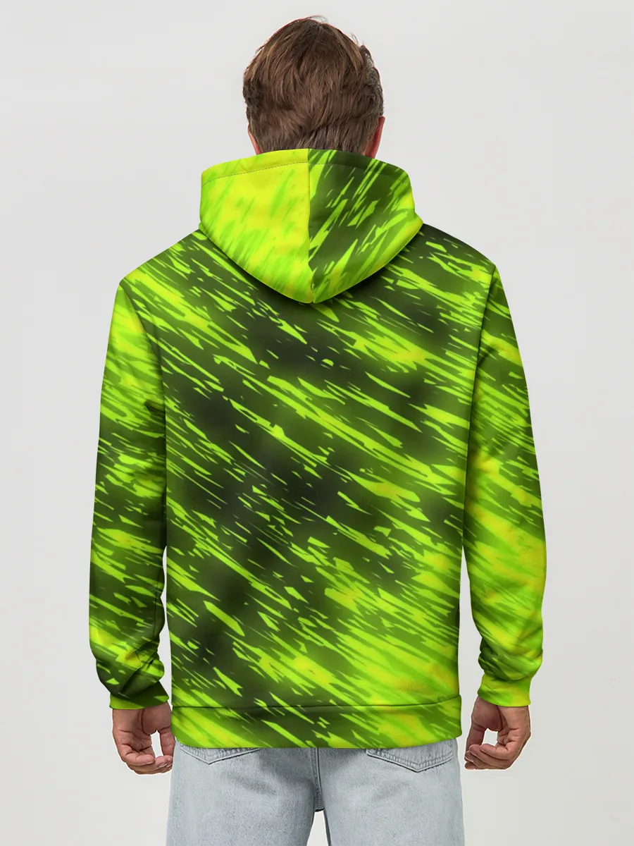 Худи мужской база хлопок / ЗЕЛЕНЫЙ ОГОНЬ