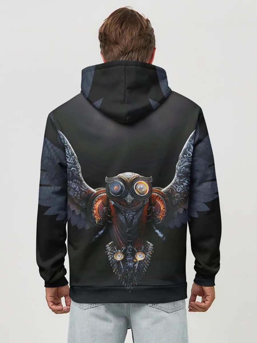 Худи мужской база хлопок / Steampunk owl