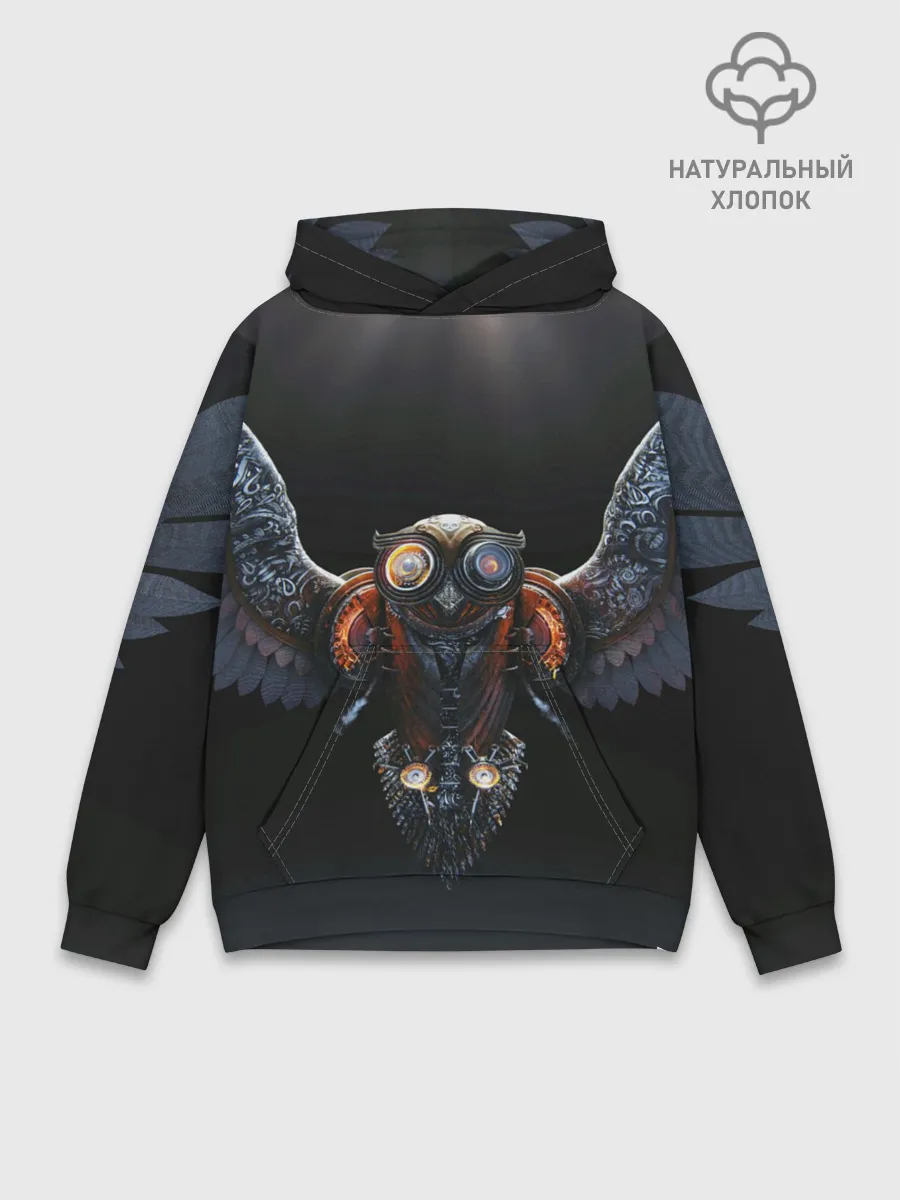 Худи мужской база хлопок / Steampunk owl