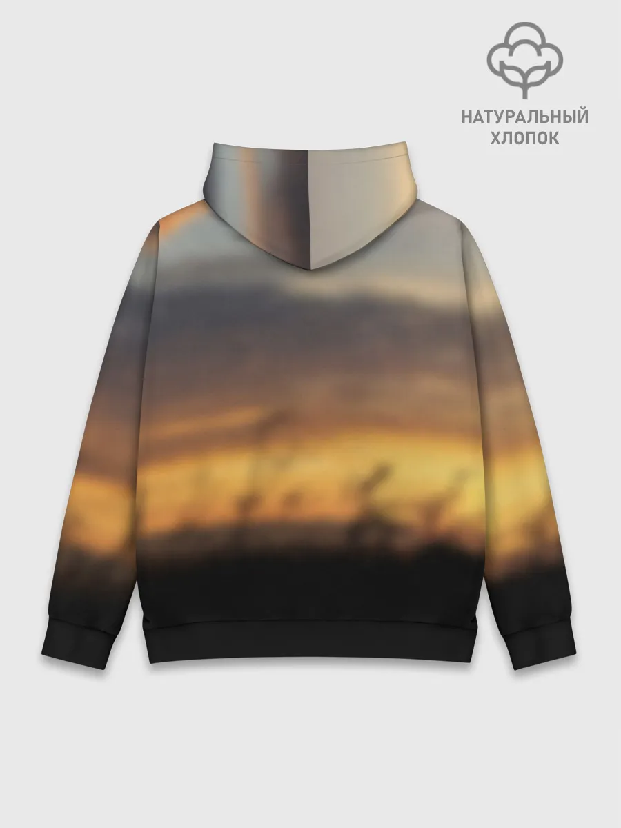 Худи мужской база хлопок / Бамблби и Чарли на закате