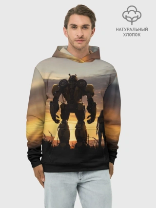 Худи мужской база хлопок / Бамблби и Чарли на закате