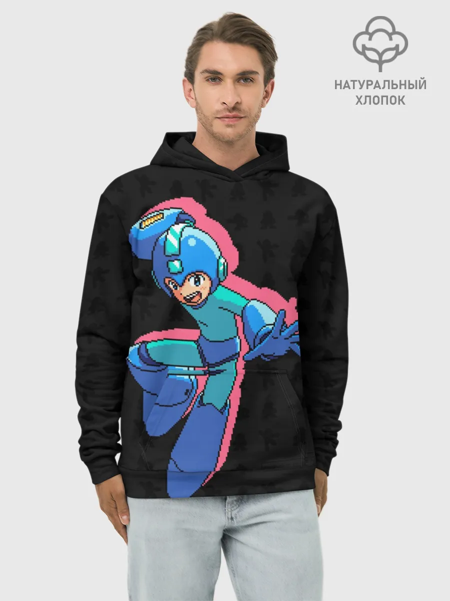 Худи мужской база хлопок / Mega Man