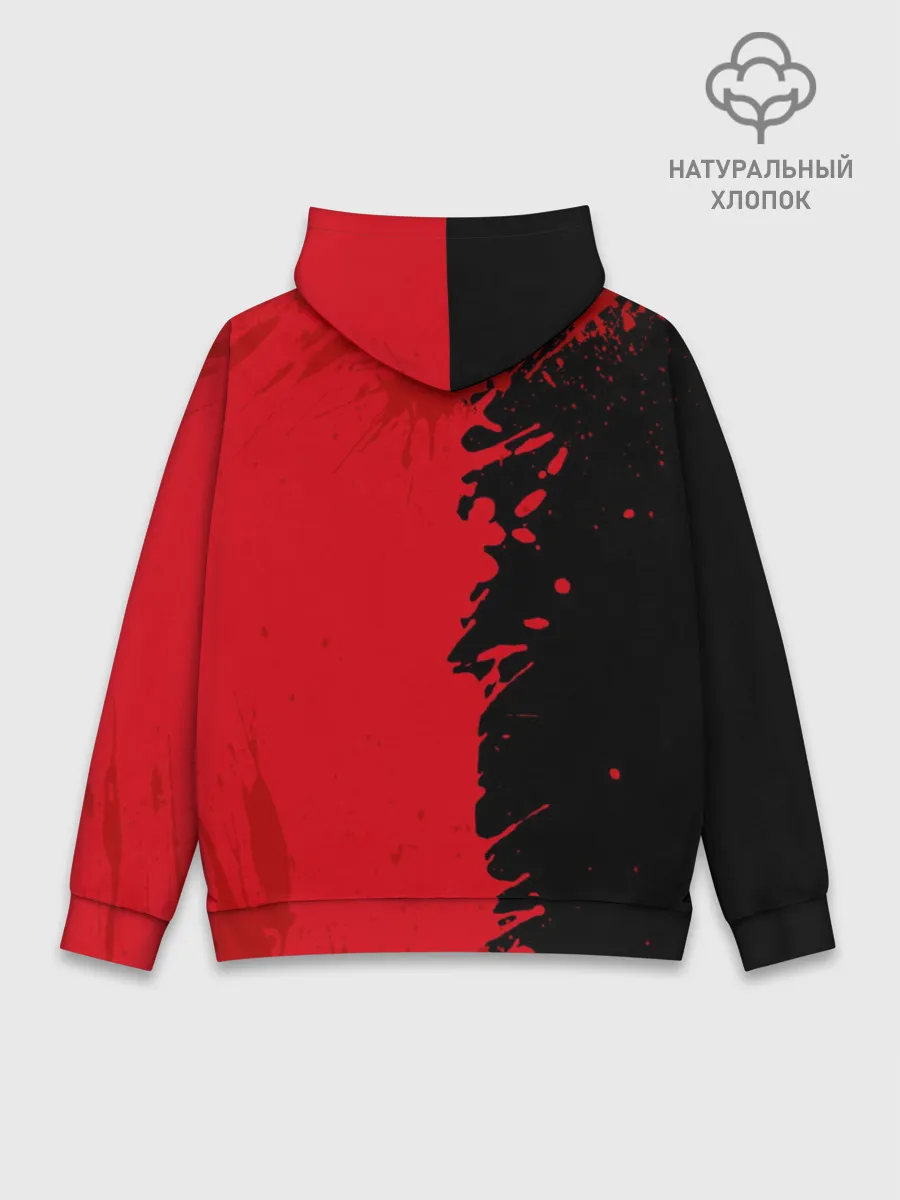 Худи мужской база хлопок / Goblin Slayer red and black