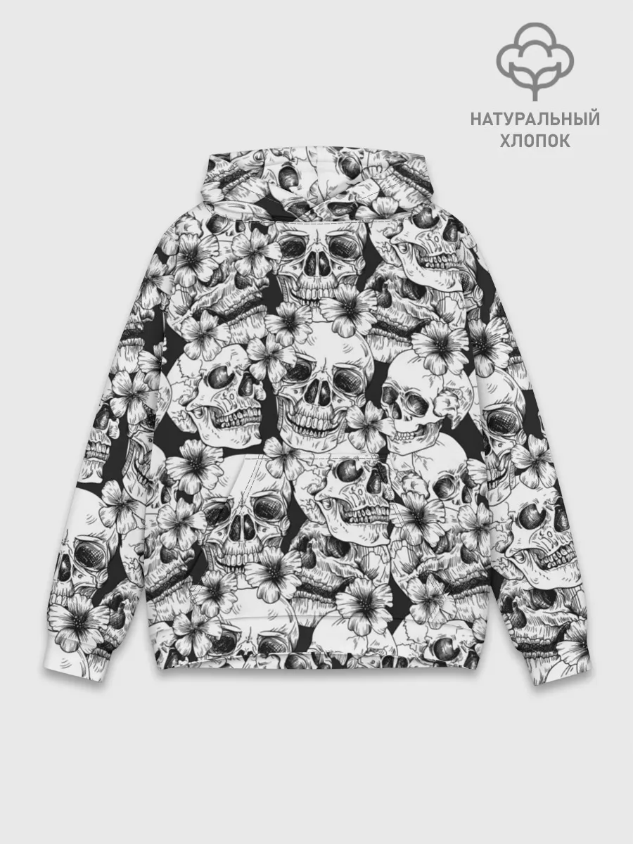 Худи мужской база хлопок / Черепа