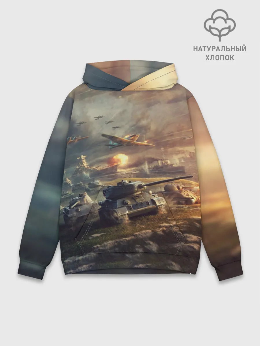 Худи мужской база хлопок / Танки