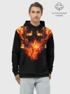 Худи мужской база хлопок / Огненные цветы в темноте