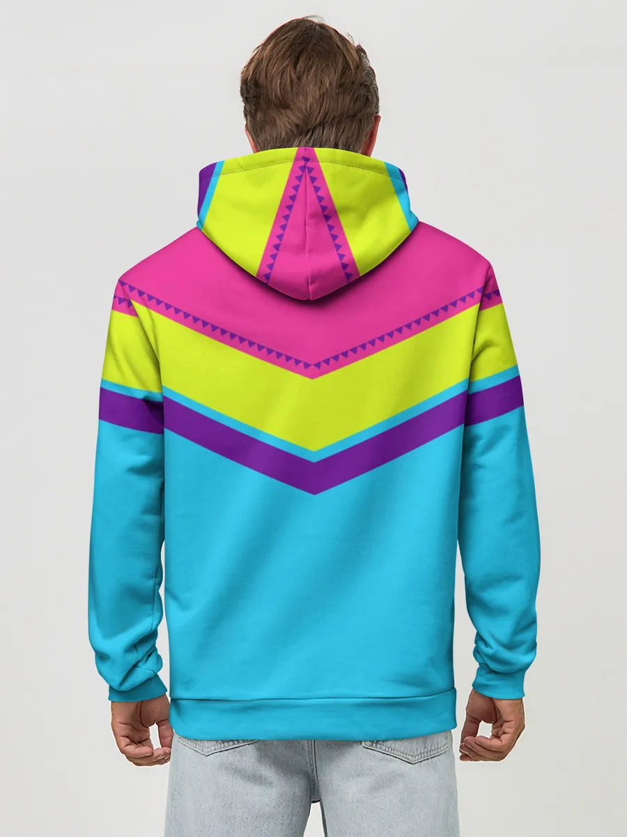 Худи мужской база хлопок / Цветные треугольники_голубой