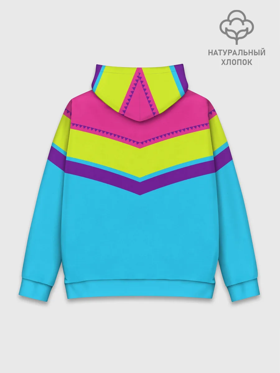 Худи мужской база хлопок / Цветные треугольники_голубой