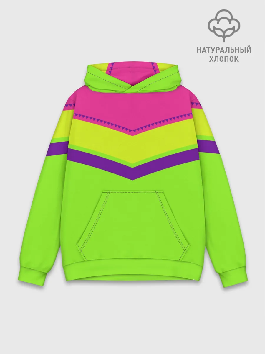 Худи мужской база хлопок / Цветные треугольники_ салатовы