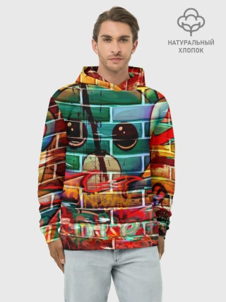 Худи мужской база хлопок / Милый Зверёк Граффити