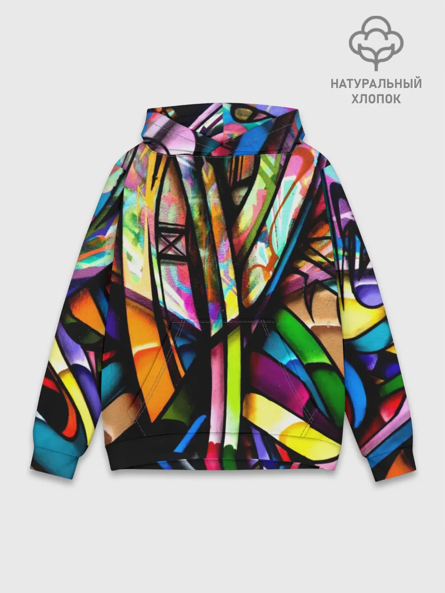 Худи мужской база хлопок / Красочное граффити