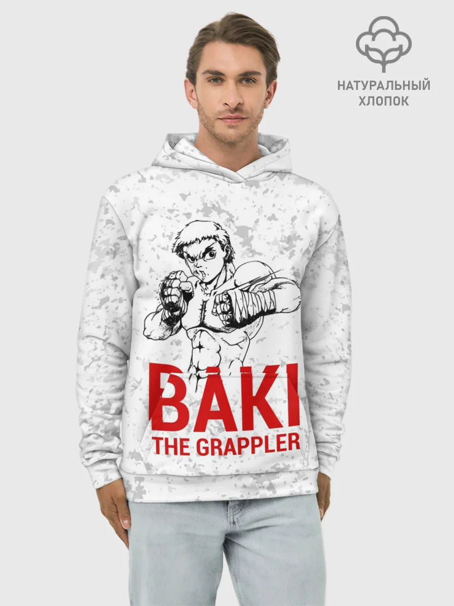 Худи мужской база хлопок / Baki the Grappler