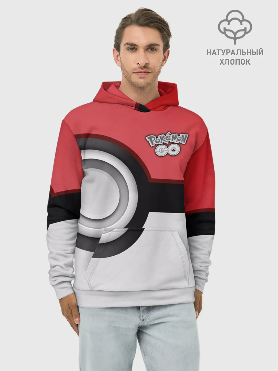 Худи мужской база хлопок / Pokemon GO
