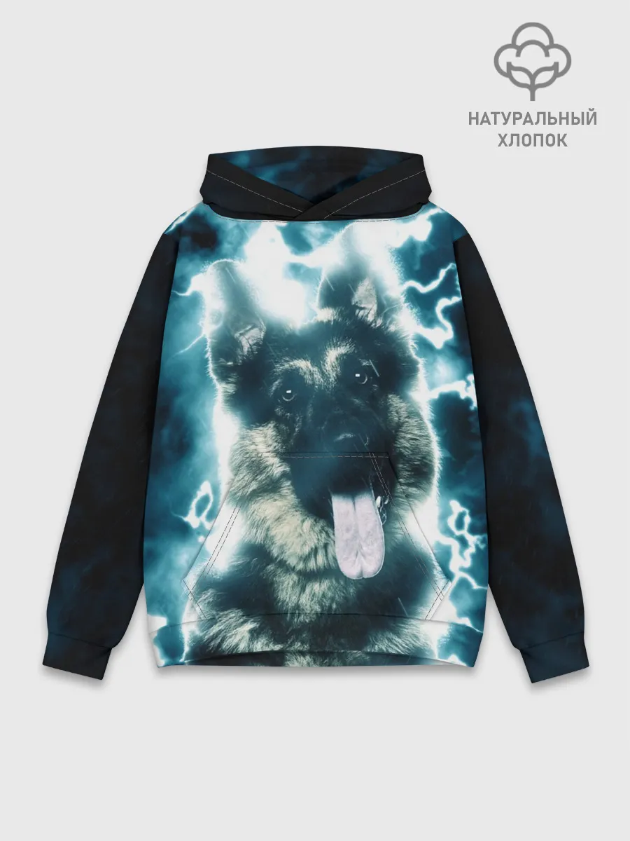 Худи мужской база хлопок / Немецкая овчарка