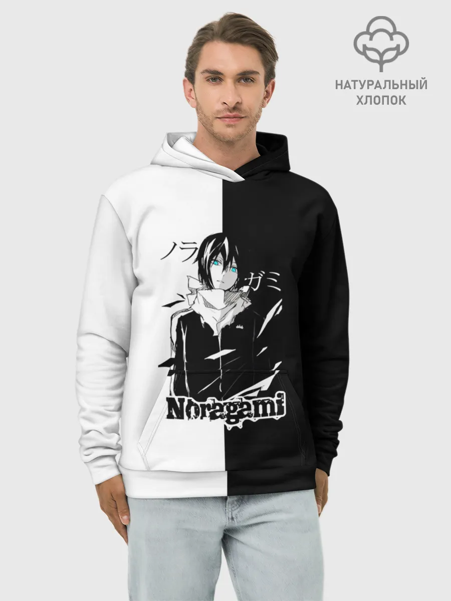 Худи мужской база хлопок / БЕЗДОМНЫЙ БОГ. Черное и Белое