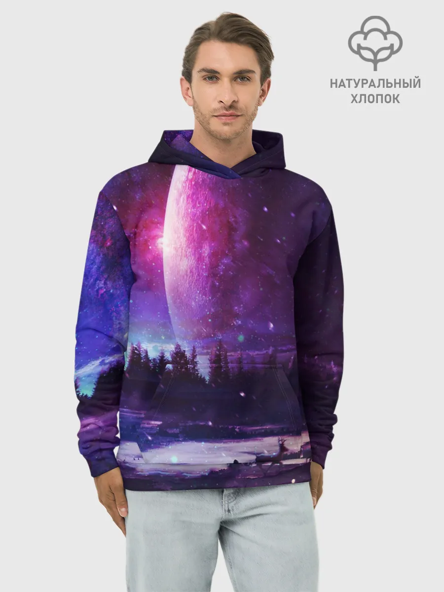 Худи мужской база хлопок / Северный закат