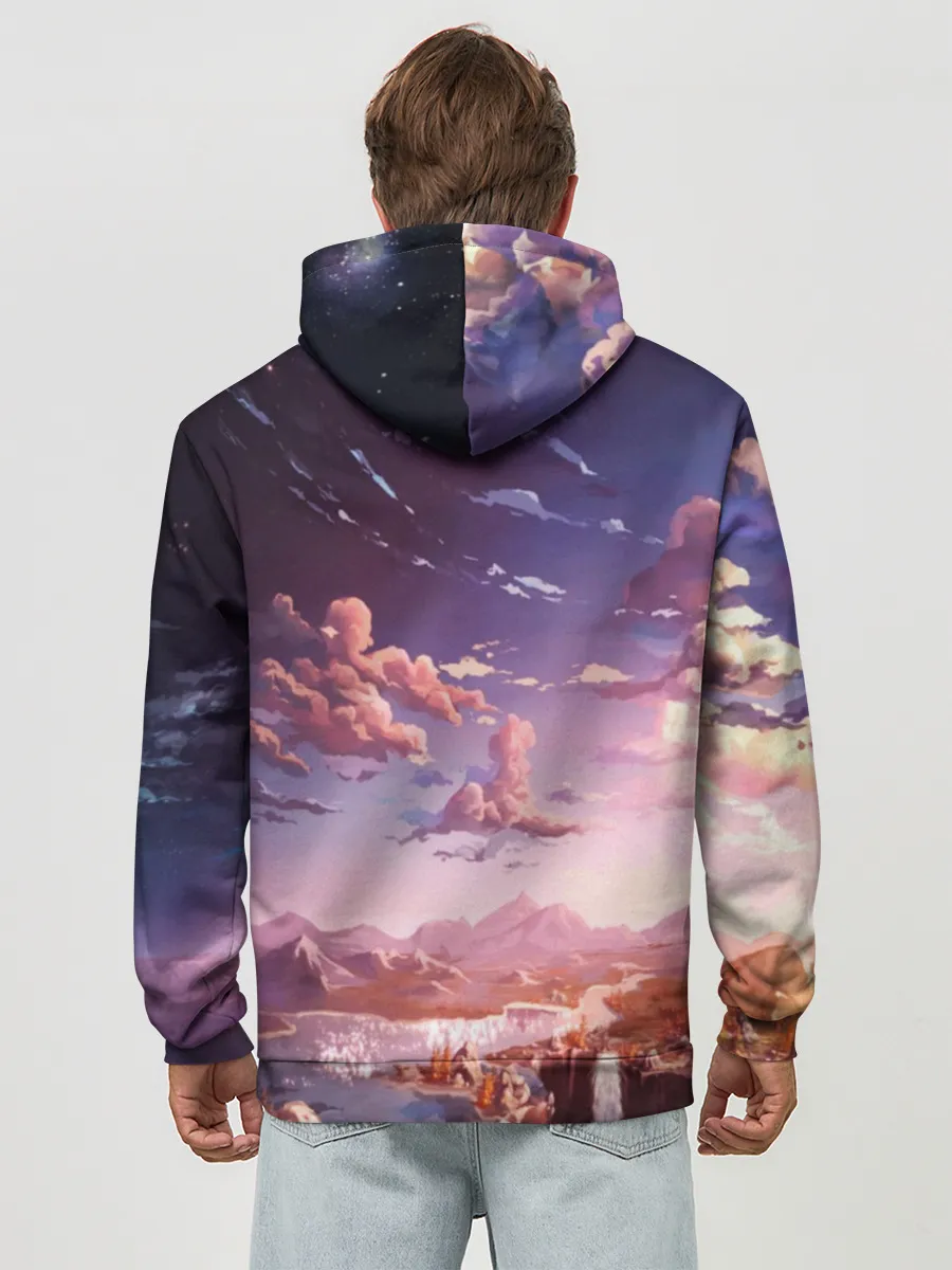 Худи мужской база хлопок / Фантастический закат
