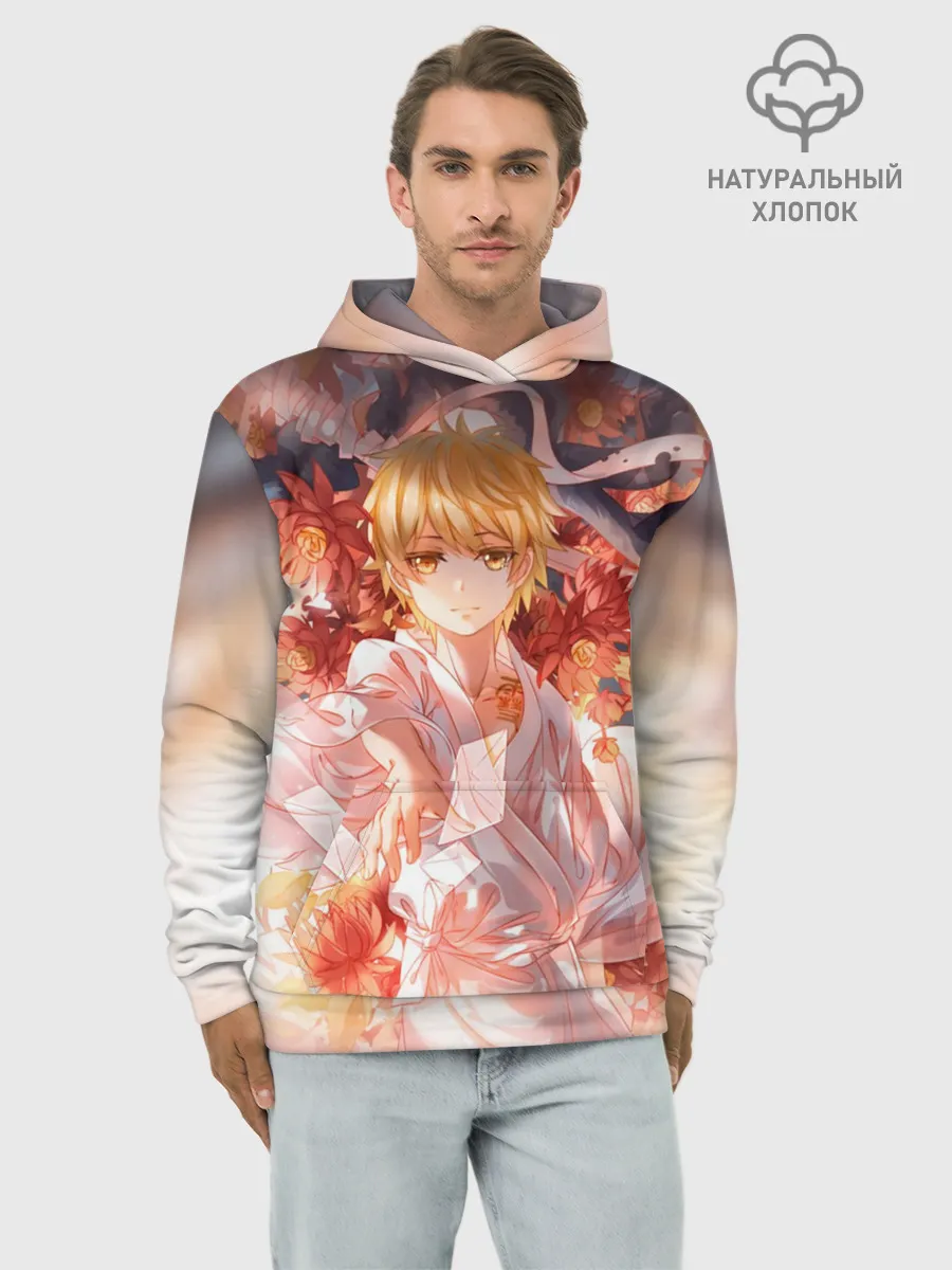 Худи мужской база хлопок / БЕЗДОМНЫЙ БОГ. Юкинэ в цветах
