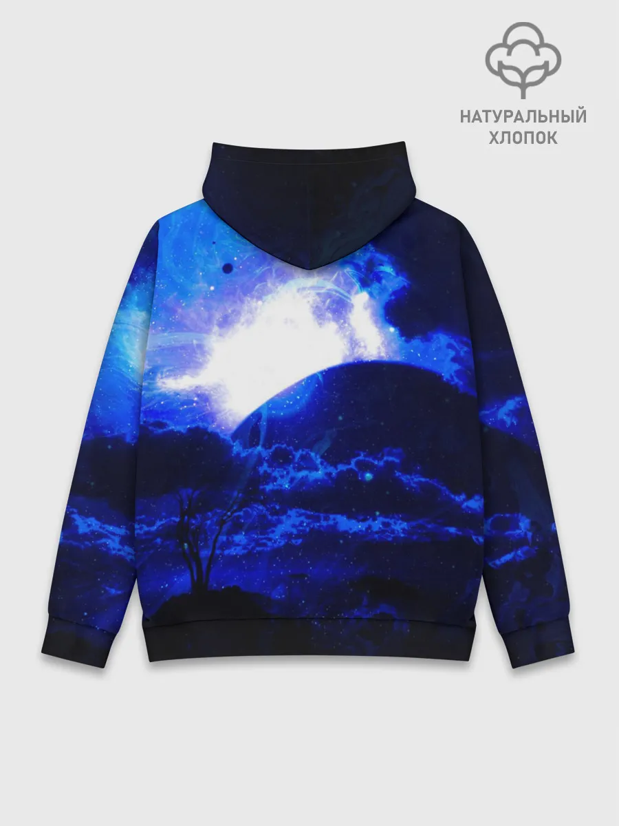 Худи мужской база хлопок / Космический закат