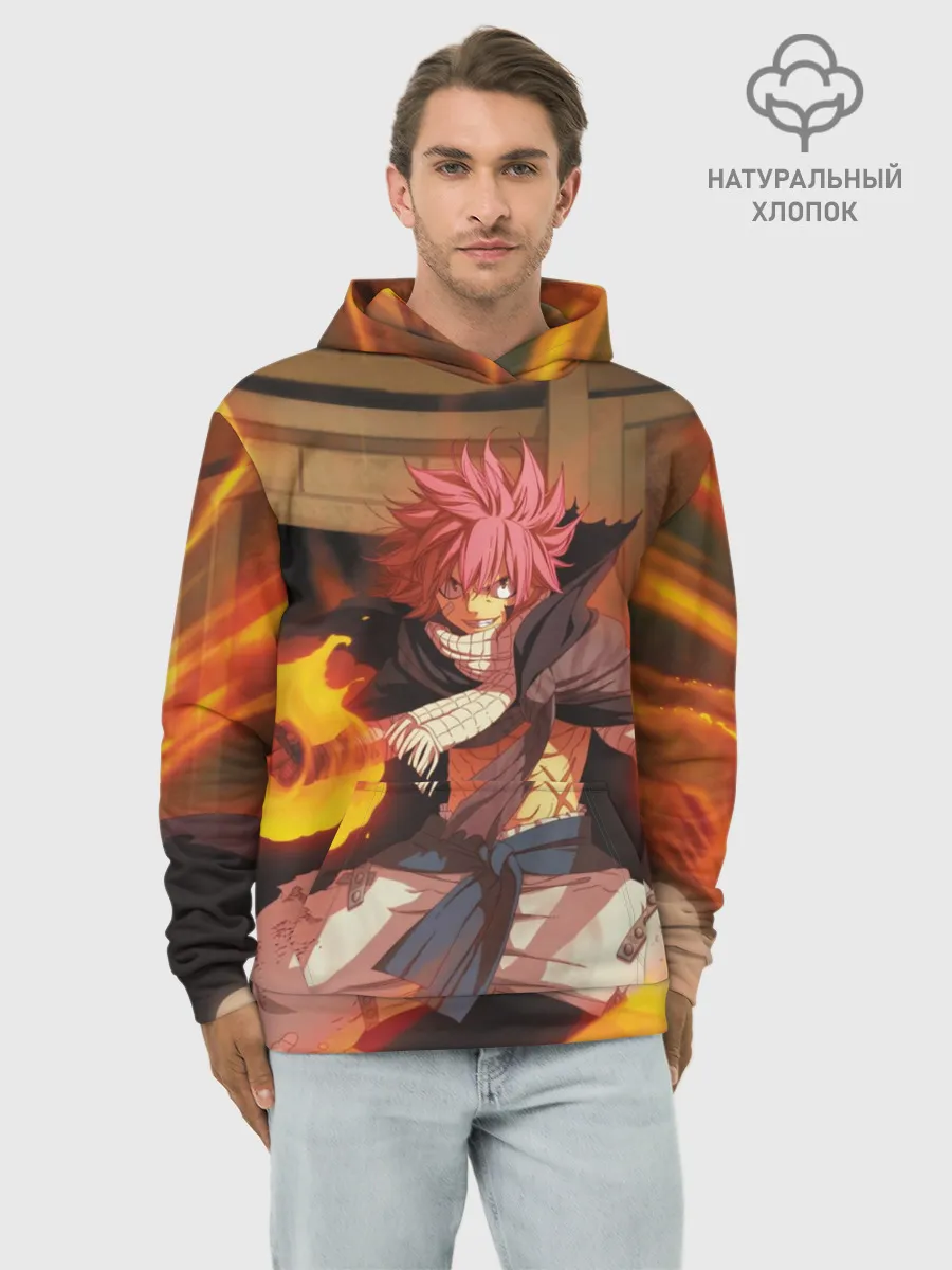 Худи мужской база хлопок / Нацу огненный боец