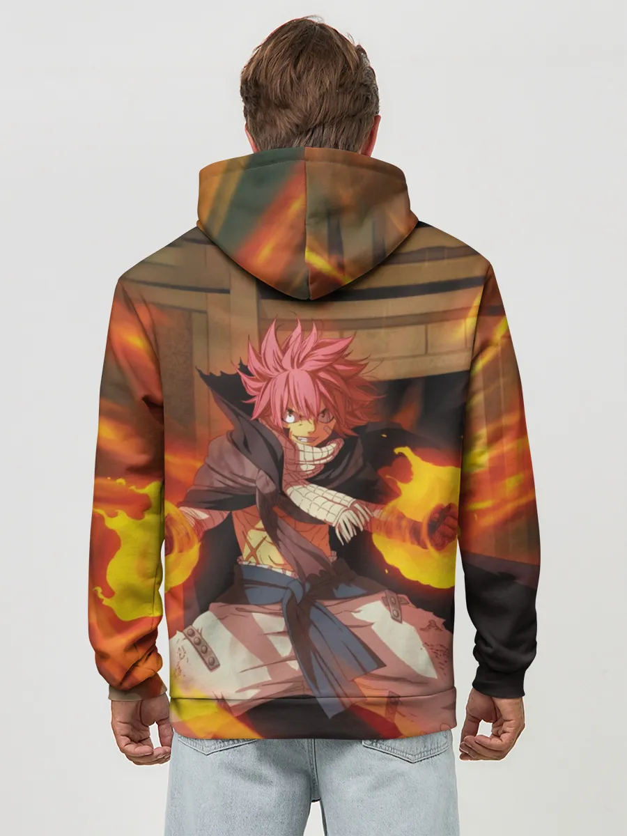 Худи мужской база хлопок / Нацу огненный боец