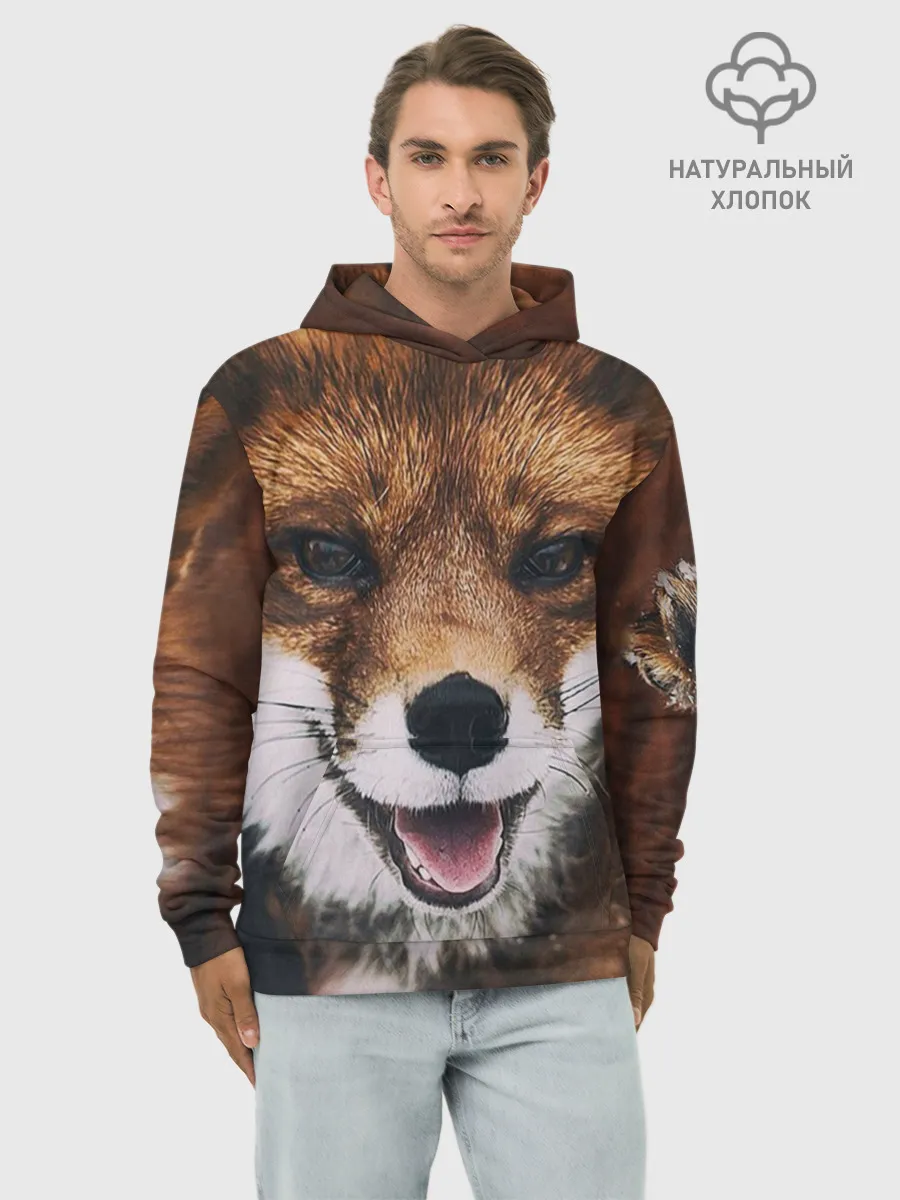 Худи мужской база хлопок / Лисичка