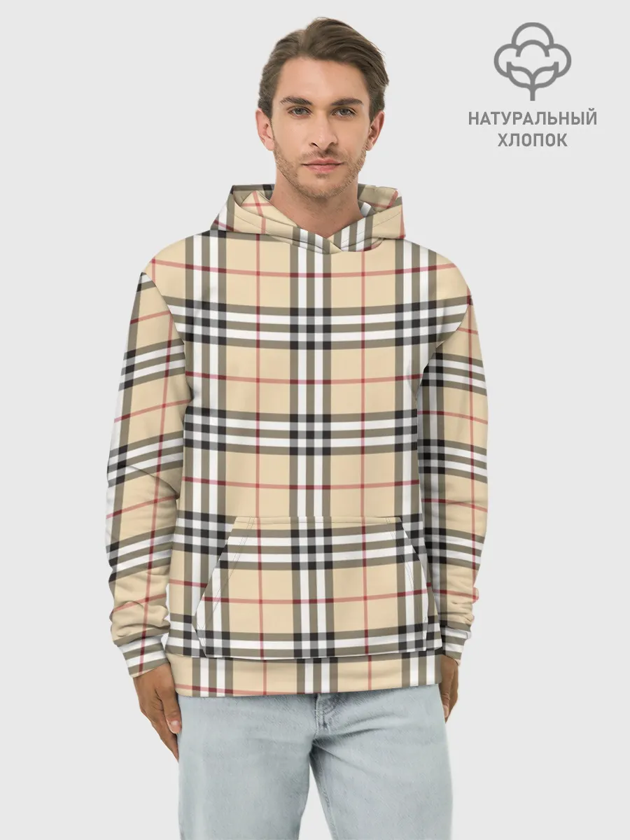 Худи мужской база хлопок / Nova check