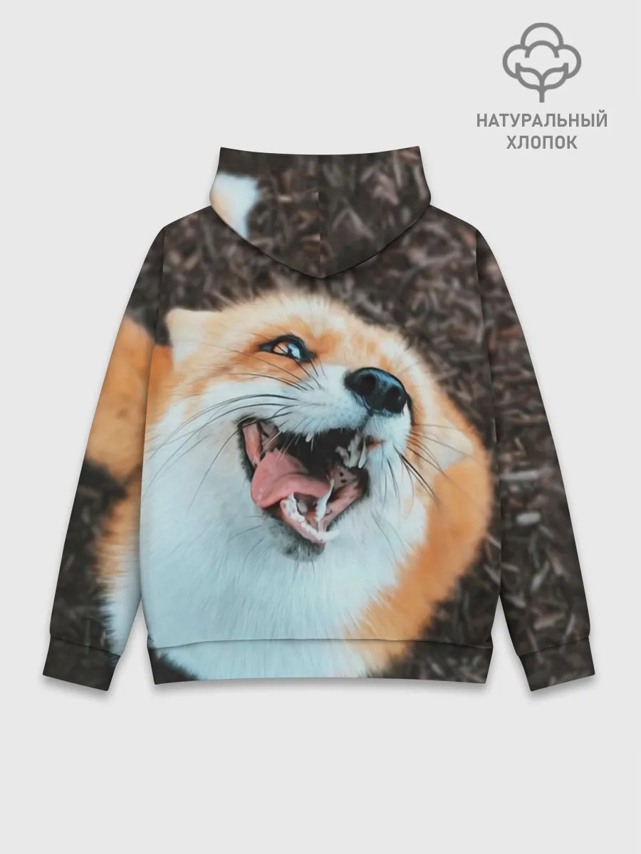 Худи мужской база хлопок / Довольная лиса