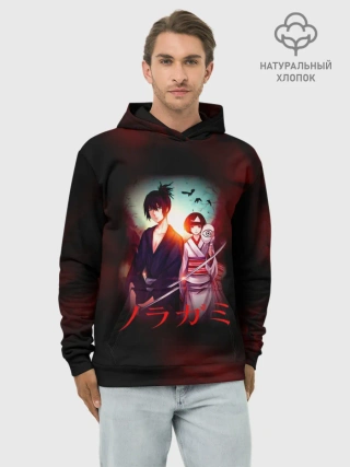 Худи мужской база хлопок / Ябоку и Нора. БЕЗДОМНЫЙ БОГ