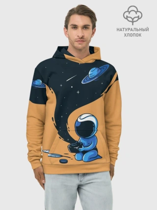 Худи мужской база хлопок / Космонавт и чернила