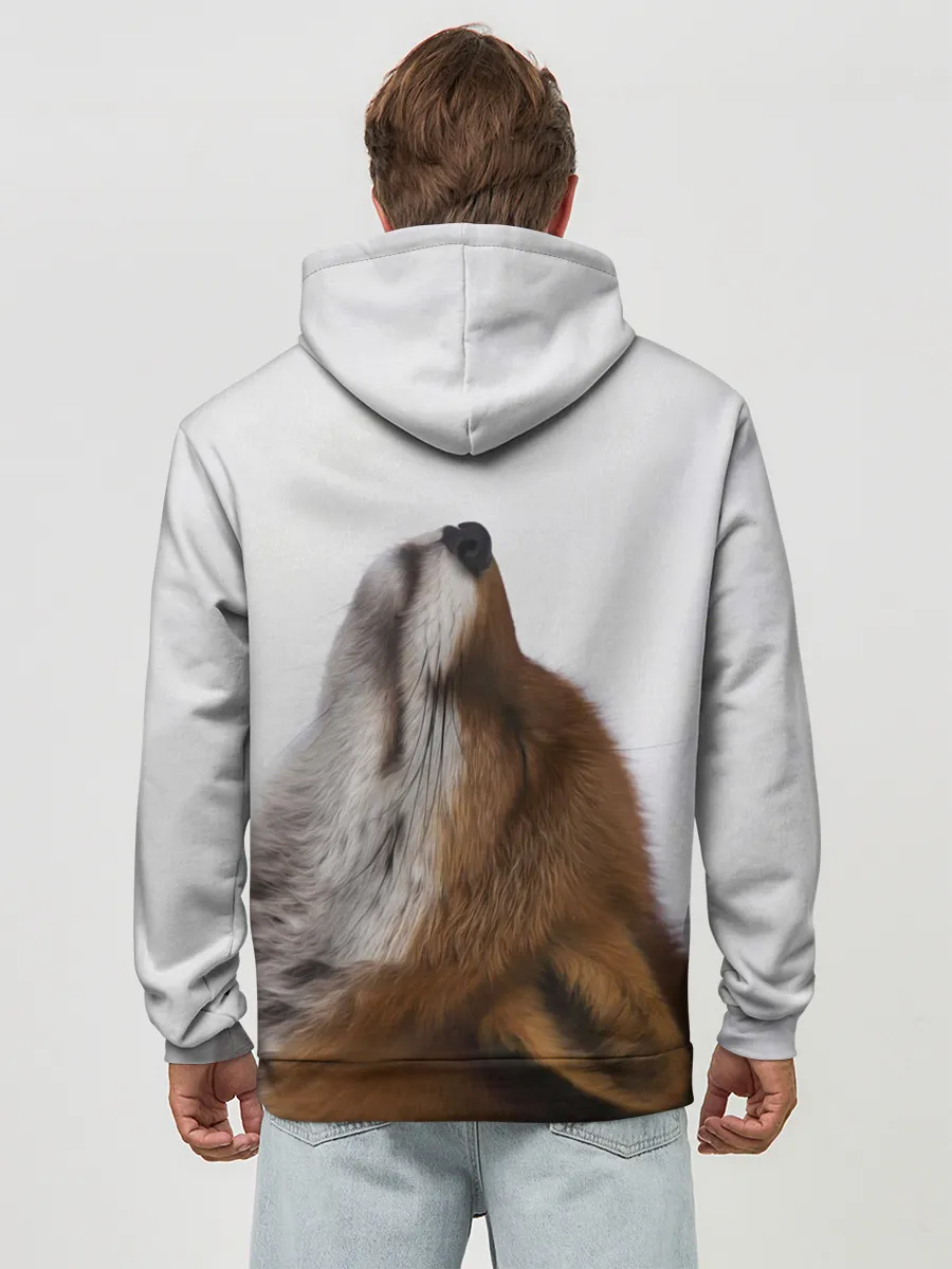 Худи мужской база хлопок / Лиса Главное фыр-фыр