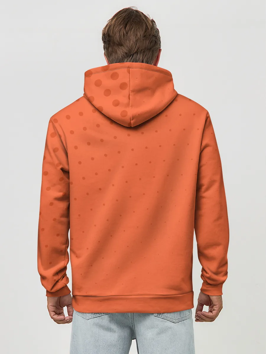 Худи мужской база хлопок / Джоджо хомяк на оранжевом