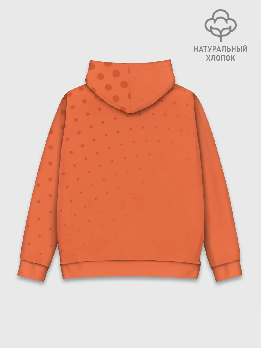 Худи мужской база хлопок / Джоджо хомяк на оранжевом