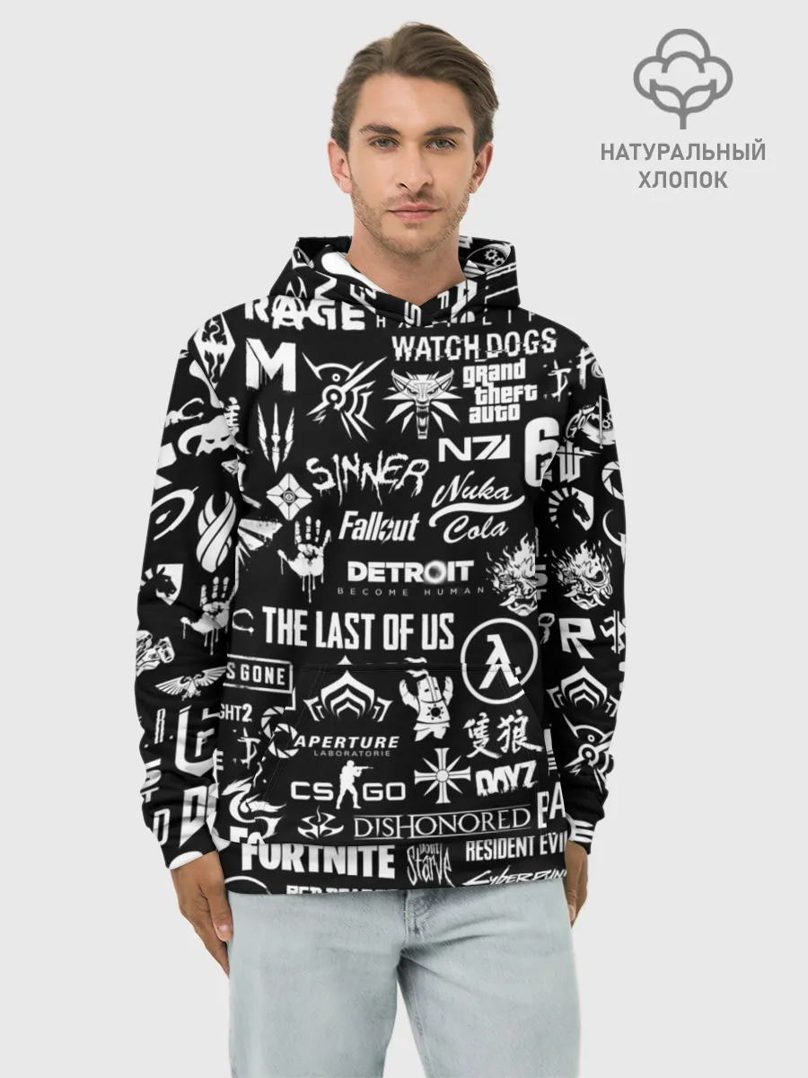 Худи мужской база хлопок / ЛОГОТИПЫ ИГР
