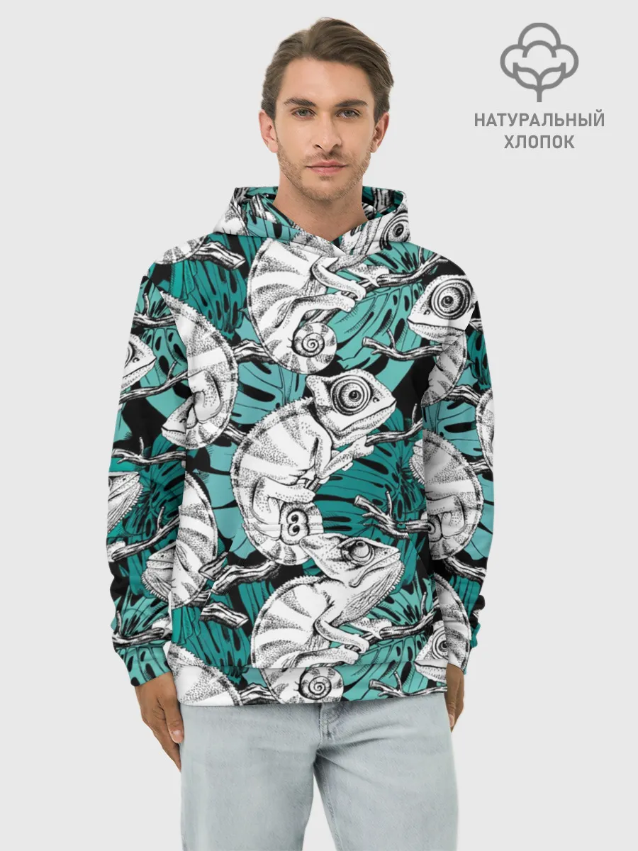 Худи мужской база хлопок / Хамелеоны