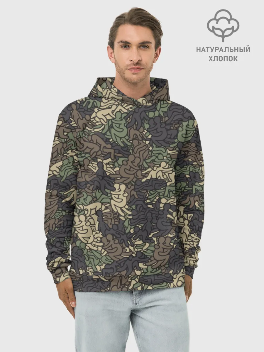 Худи мужской база хлопок / Камуфляж с секс позами