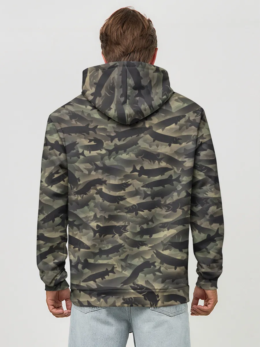 Худи мужской база хлопок / Камуфляж с щуками