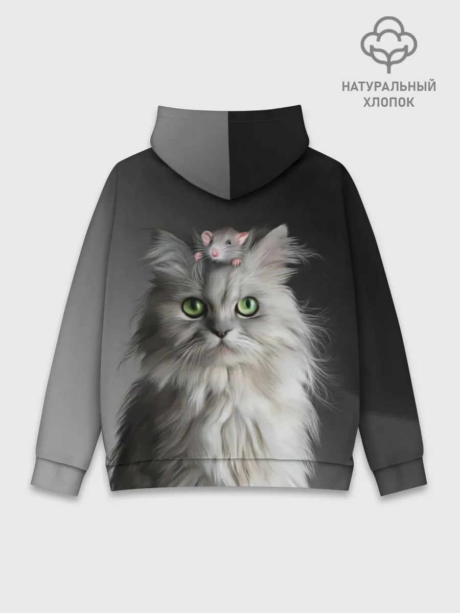 Худи мужской база хлопок / Кот и мышка