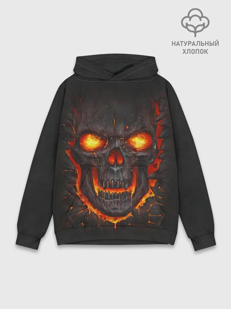 Худи мужской база хлопок / Skull Lava