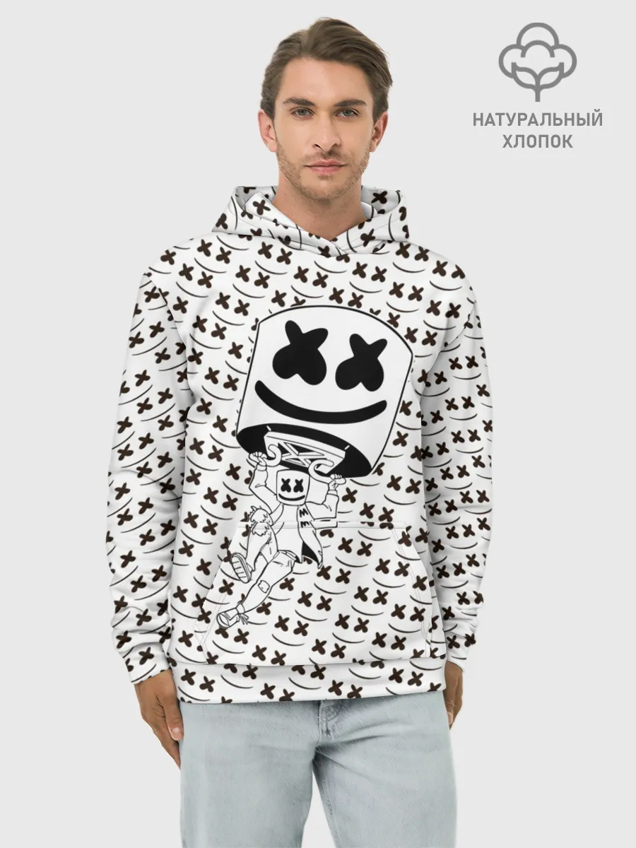 Худи мужской база хлопок / Fortnite Marshmello