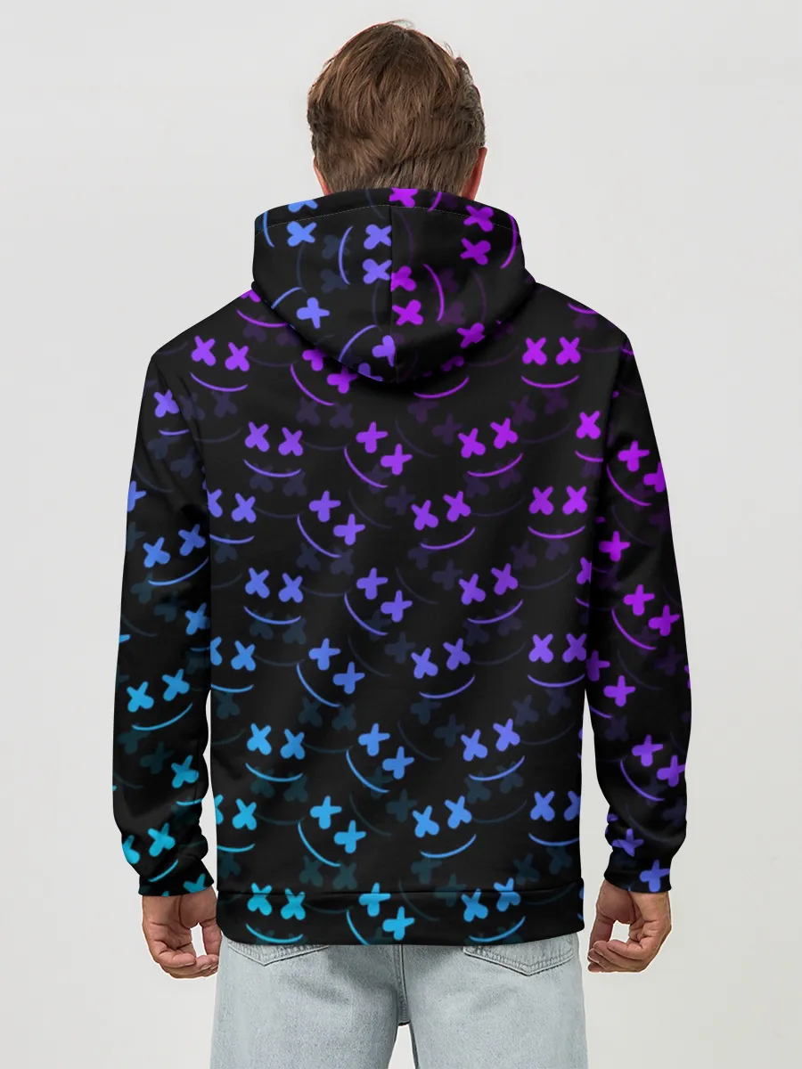 Худи мужской база хлопок / FORTNITE MARSHMELLO NEON