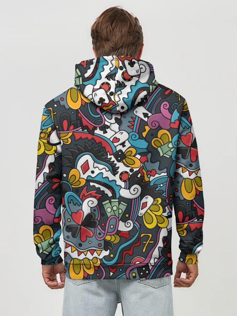 Худи мужской база хлопок / Покерный коллаж